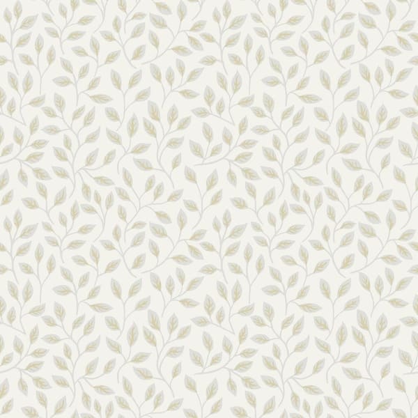 A-Street Prints Posey White Vines Wallpaper Sample