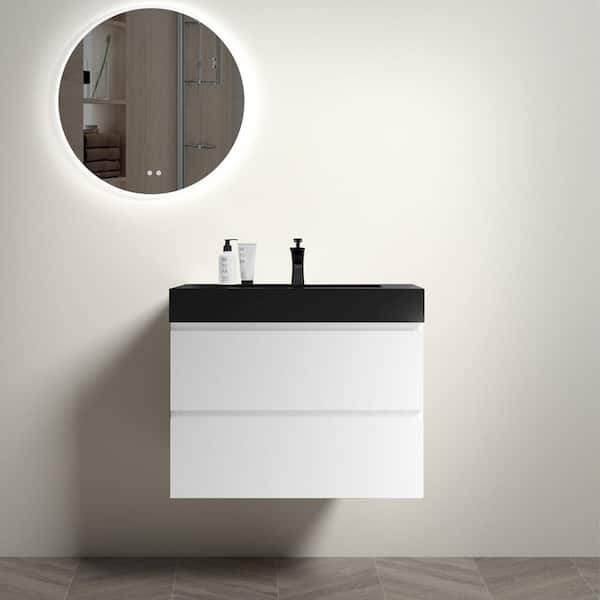 FUNKOL 30 in. W Simplicity Modern Float Mounting Bathroom Vanity