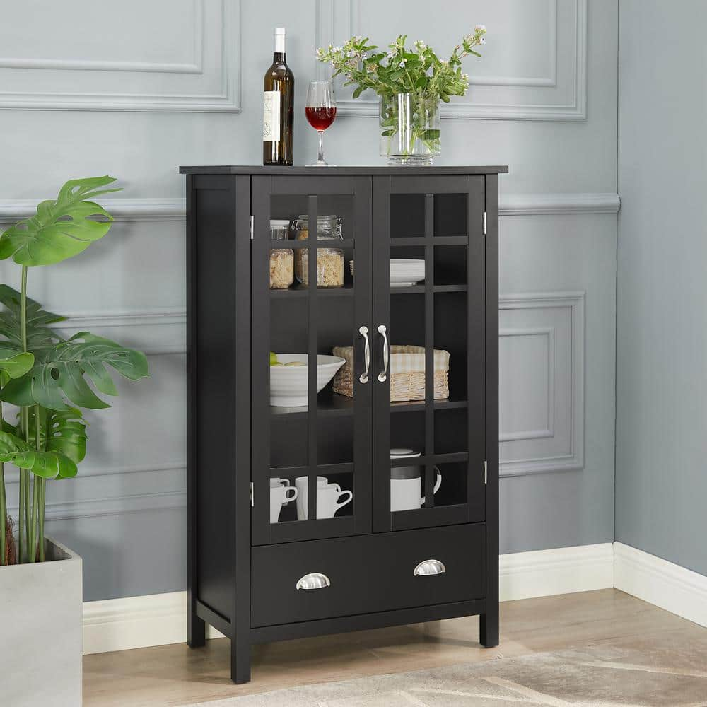 Claire Black Storage Cabinet SKEGL19087B3BK - The Home Depot