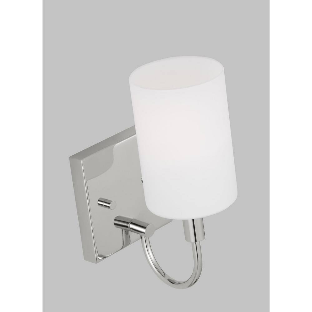 Foxdale Chrome Cylinder Vanity Wall Sconce with Etched Glass