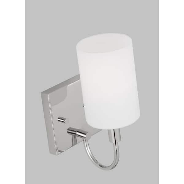 Generation Lighting Oak Moore 1 Light Chrome Wall Sconce with