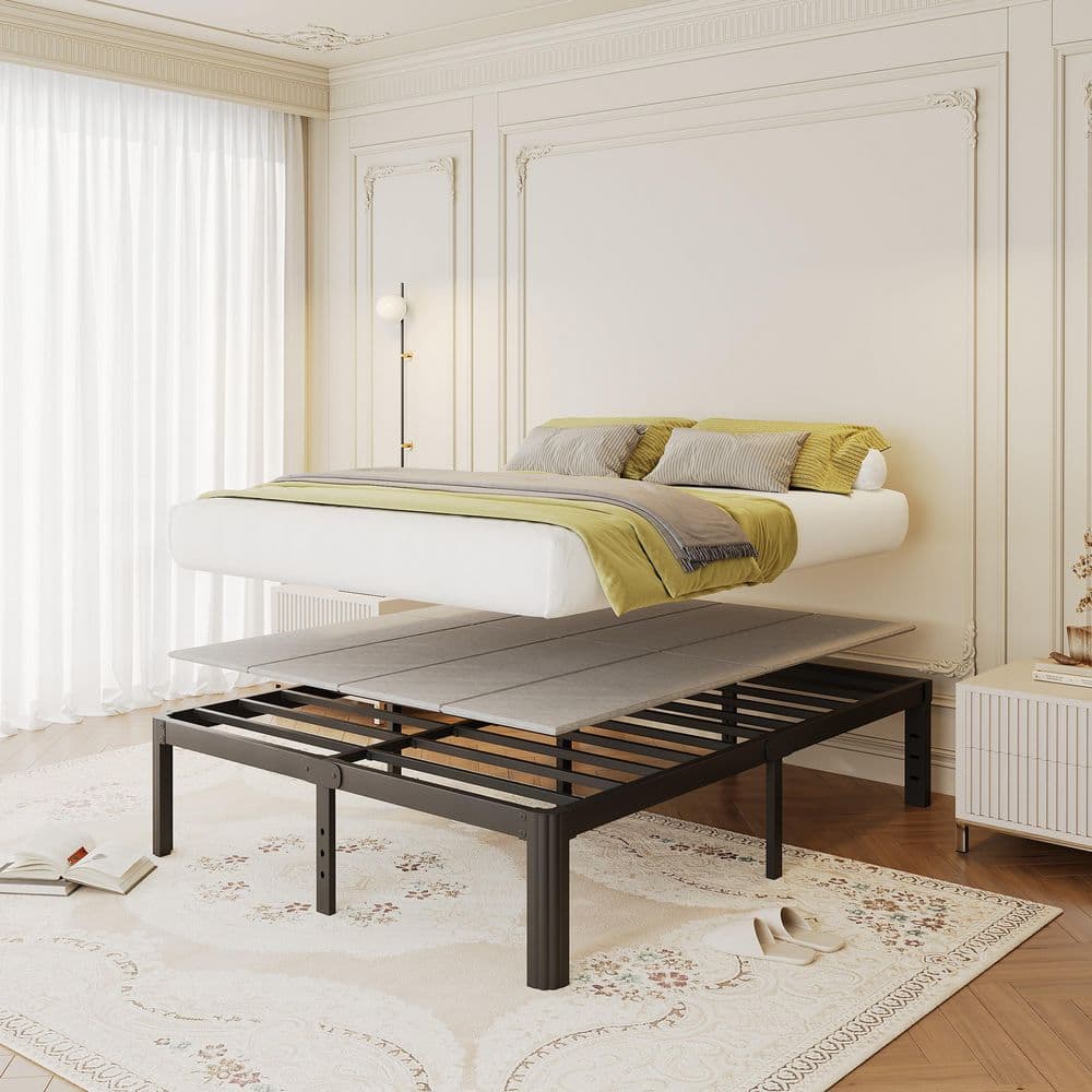 HOMZENE 0.4 in. King Box Spring with Foldable Split Bunkie Board THD ...