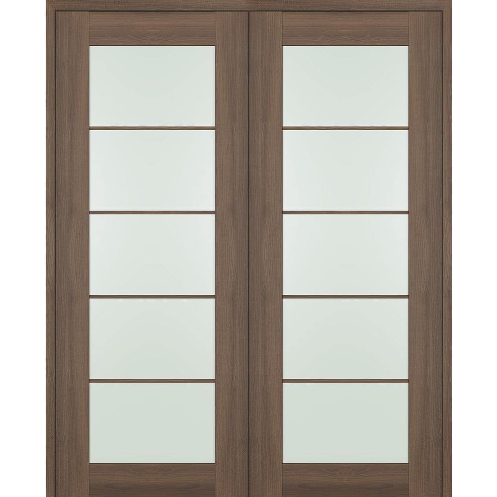 Avon 5 Lite N 56 in. x 96 in. Both Active 5-Lite Frosted Glass Pecan Nutwood Wood Composite Double Prehung French Door price history on PriceWatchPro