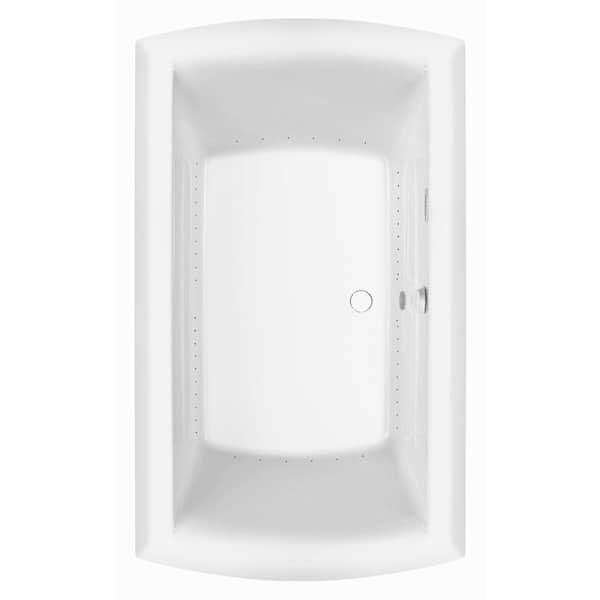 Aquatic Serenity 28 in x 72 in. Rectangular Bathtub with Center Drain in Acrylic Drop-in DriftBath and Chromotherapy White