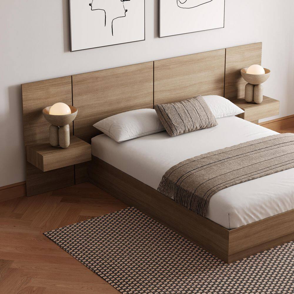 Milano 4 Piece Natural Blonde Oak Engineered Wood King Size Bedroom Set - thumbnail 4