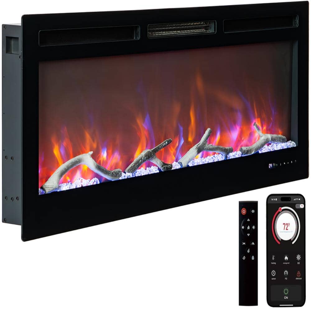 Modern Electric Fireplace Insert 50 Inch – Wall Mounted Heater, 1500W Efficient Heating, For Living Room price history on PriceWatchPro