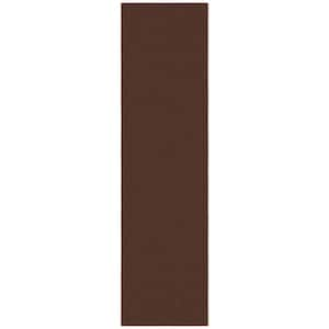 Ottohome Collection Non-Slip Rubberback Modern Solid Design 3x10 Indoor Runner Rug, 2 ft. 7 in. x 9 ft. 10 in., Brown