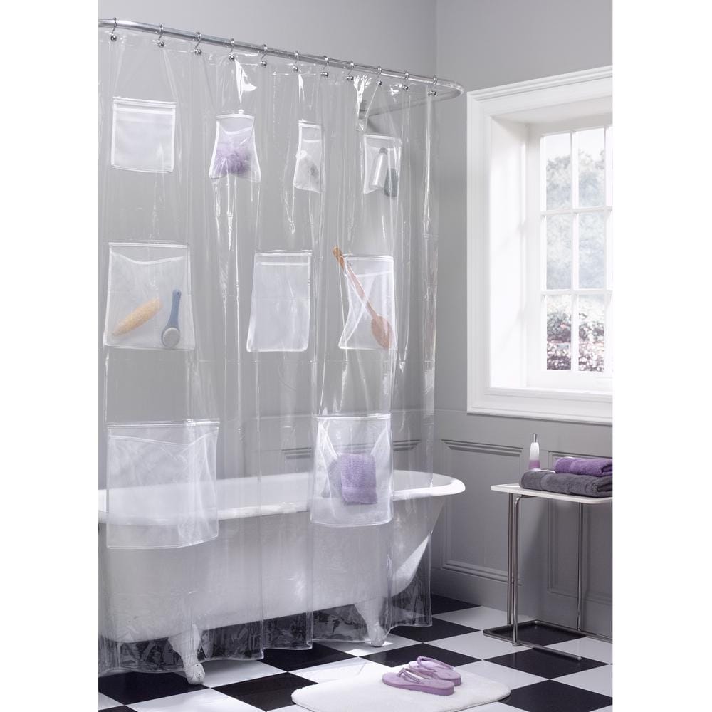 Details about   SET OF ONE CLEAR MAGNETIC LINER & SHOWER CURTAIN 70 IN X 72 IN FREE SHIPPING 