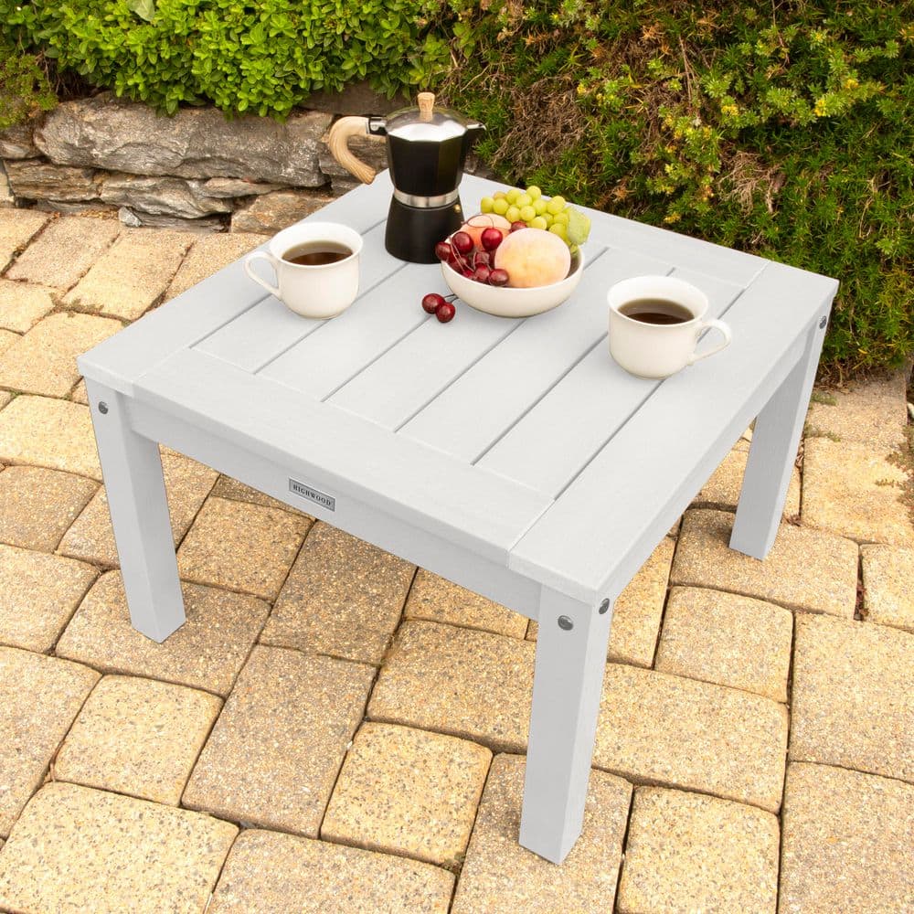 Highwood White Folding Adirondack Outdoor Side Table