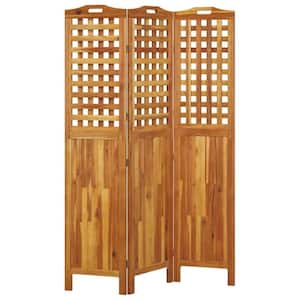 3-Panel Divider 47.8 in. x 0. 8 in. x 70. 9 in. Solid Wood Acacia