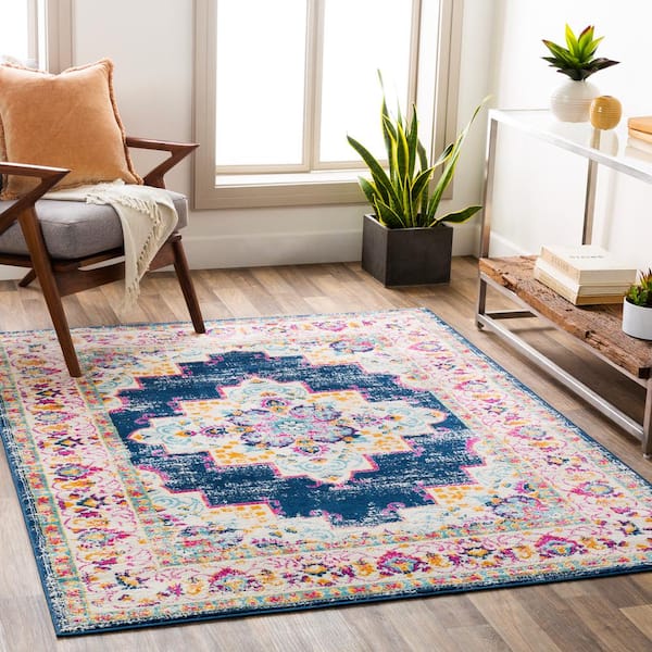 Artistic Weavers Katia Blue 9 Ft X 12 Ft 3 In Medallion Area Rug S00161030205 The Home Depot