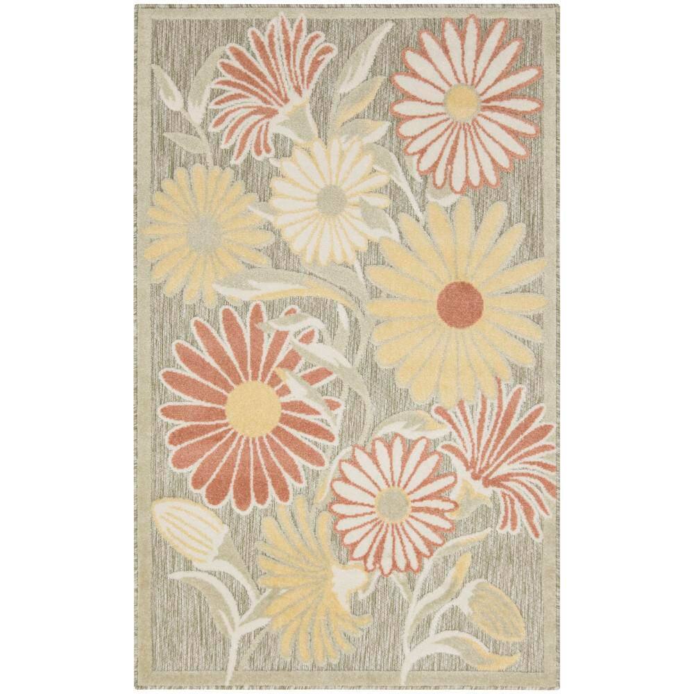 Aloha Sage Rose 3 ft. x 4 ft. Botanical Contemporary Indoor/Outdoor Area Rug price history on PriceWatchPro