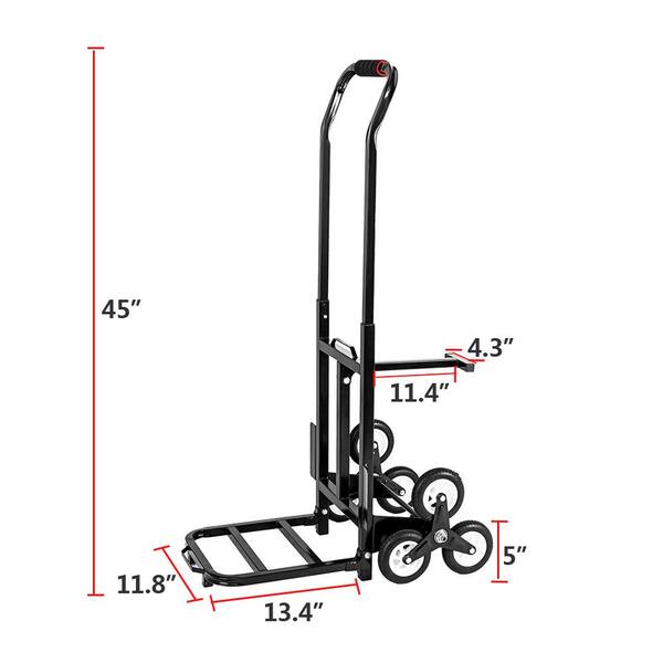Hand Truck with Backup Wheels Portable Heavy Duty Stair Climbing Cart 460lbs 