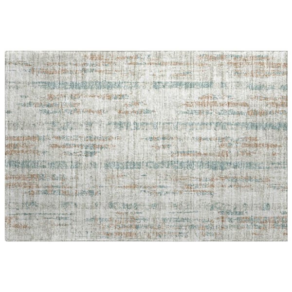 Dream Shag Premium Machine Washable Abstract ADS39 Ivory 2 ft. x 3 ft. Accent Rug