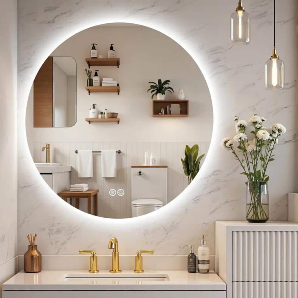 UL Certified Frameless Backlit LED Bathroom/Vanity Mirror, Temper Glass Round Mirror price history on PriceWatchPro