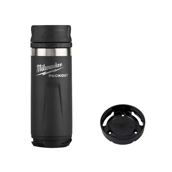 PACKOUT Black 18 Oz. Insulated Bottle with Sip Lid and PACKOUT Twist To Lock Mount