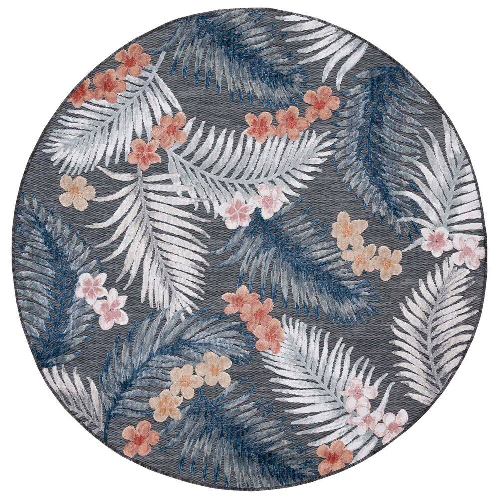 Cabana Black/Rust 6 ft. x 6 ft. High-Low Botanical Floral Indoor/Outdoor Round Area Rug price history on PriceWatchPro