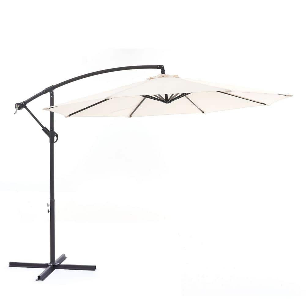 10 ft. Beige Patio Offset Umbrella SAN-7 - The Home Depot