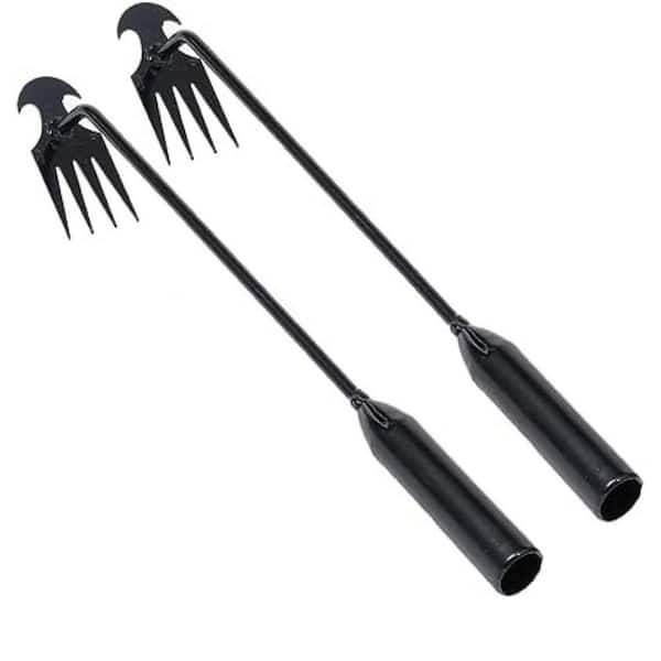 Misopily Portable Garden Weed Pulling Tool Uprooting Weeding Tool with 4 Teeth Manganese Steel 15.83 Inches