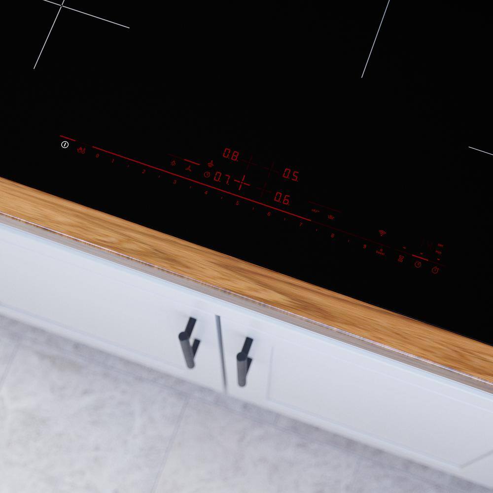 30" Black Stainless Steel 4-Burner Induction Cooktop