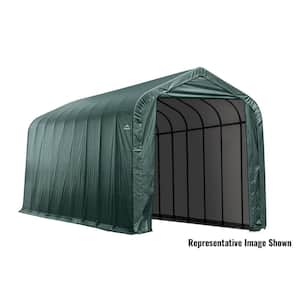 15 ft. W x 20 ft. D x 12 ft. H Steel and Polyethylene Garage Without Floor in Green w/ Corrosion-Resistant Steel Frame
