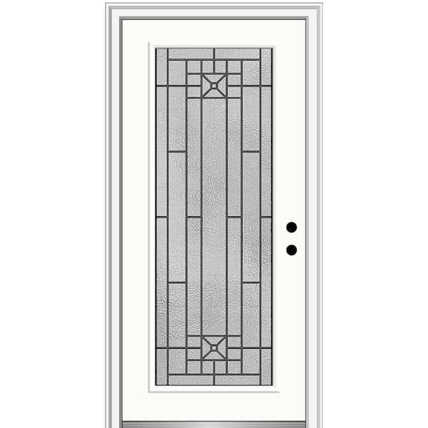 MMI Door 32 in. x 80 in. Courtyard Left-Hand Full-Lite Decorative Painted Fiberglass Smooth Prehung Front Door, 4-9/16 in. Frame