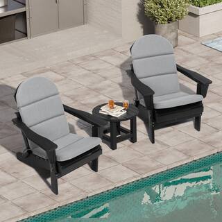 QILLOWAY Cuscini Per Sedia Adirondack - Set Da 2 Per Esterno/interno - Grigio - 122x50x10 Cm - Con Lacci Antiscivolo