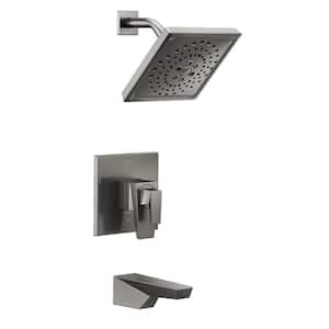 Trillian 1-Handle Wall-Mount Tub and Shower Trim Kit in Lumicoat Black Stainless (Valve Not Included)