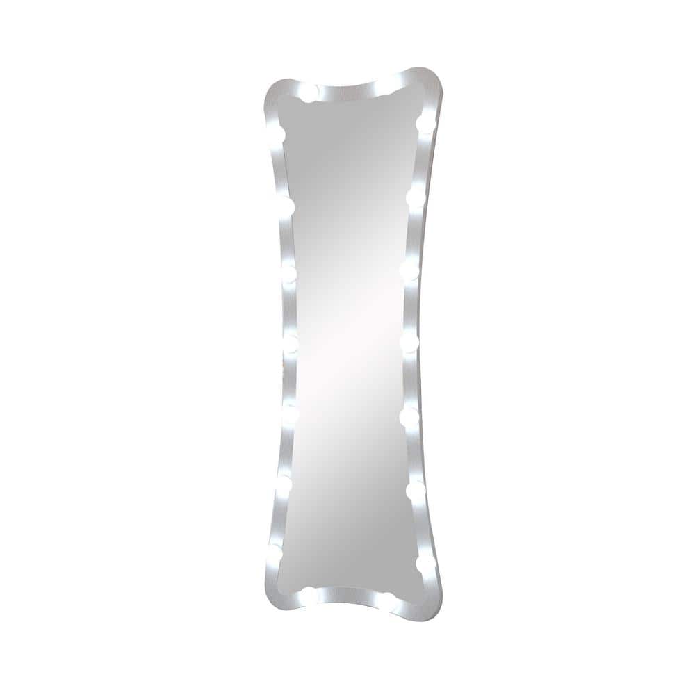 Silver 63 in. W x 24 in. H Full Length Mirror Standing Floor Mirror with 3-