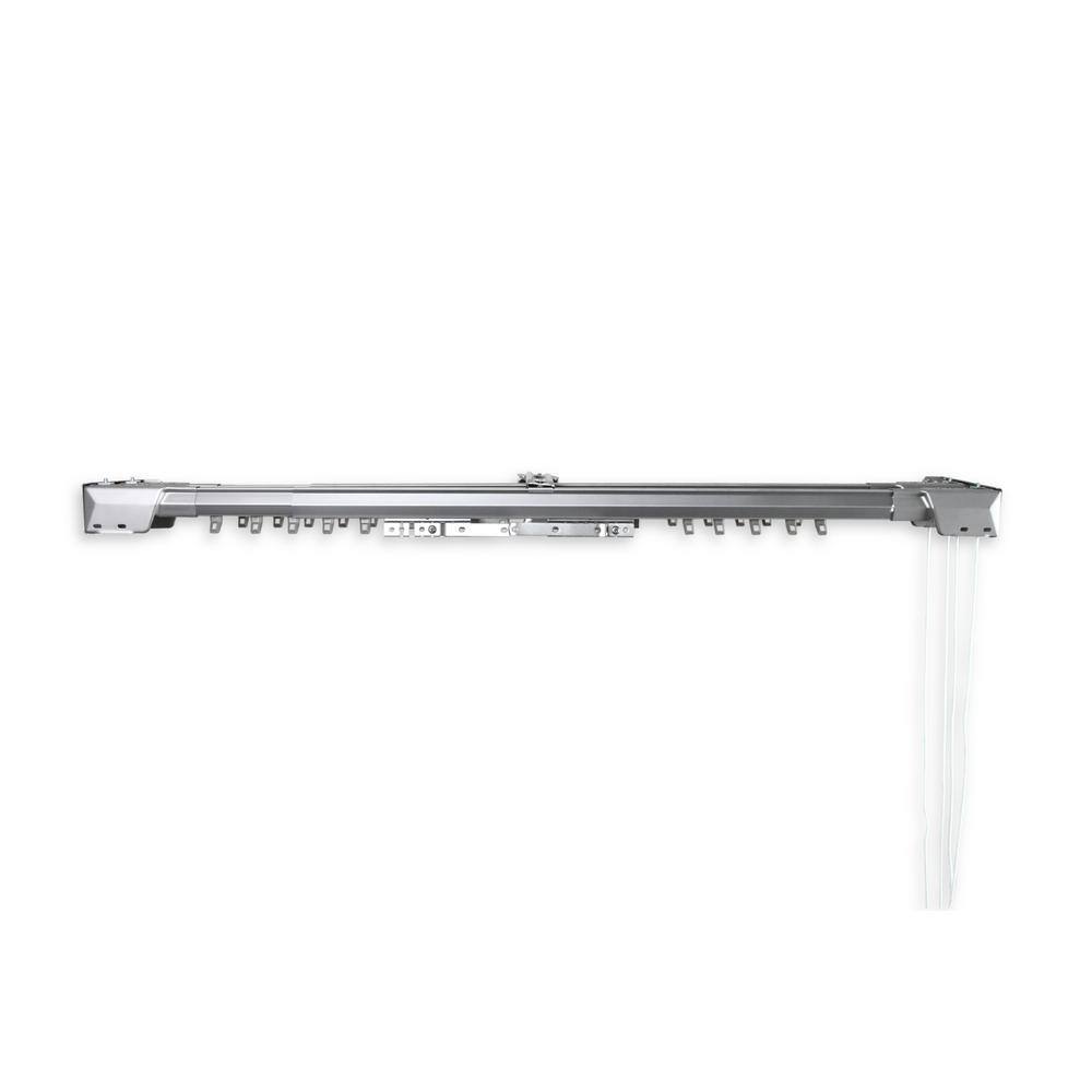 Heavy Duty Adjustable Silver Double Traverse Curtain Rod, 48"-84"