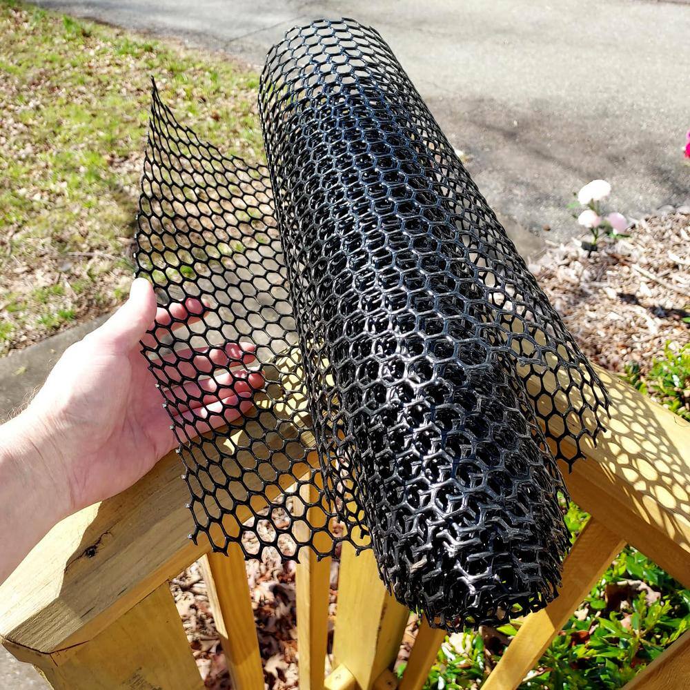 16 in. x 10 ft. Black Plastic Chicken Wire Mesh Fence