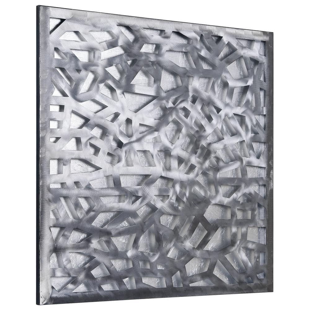 Gold and Silver Leaf Abstract Metal Wall Art Set, 64" x 32"