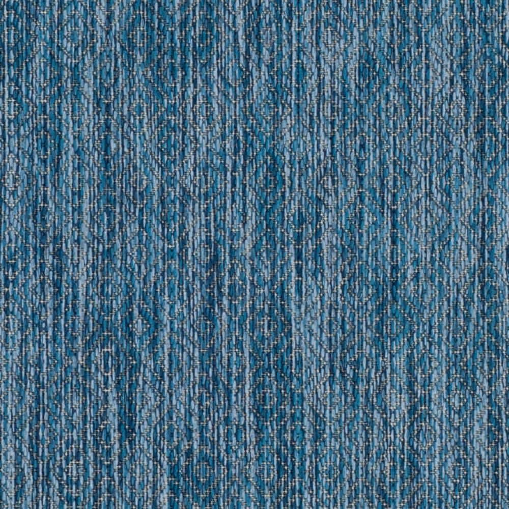 Navy Synthetic Flat-Woven Reversible Easy-Care Runner Rug 2'3" x 12'
