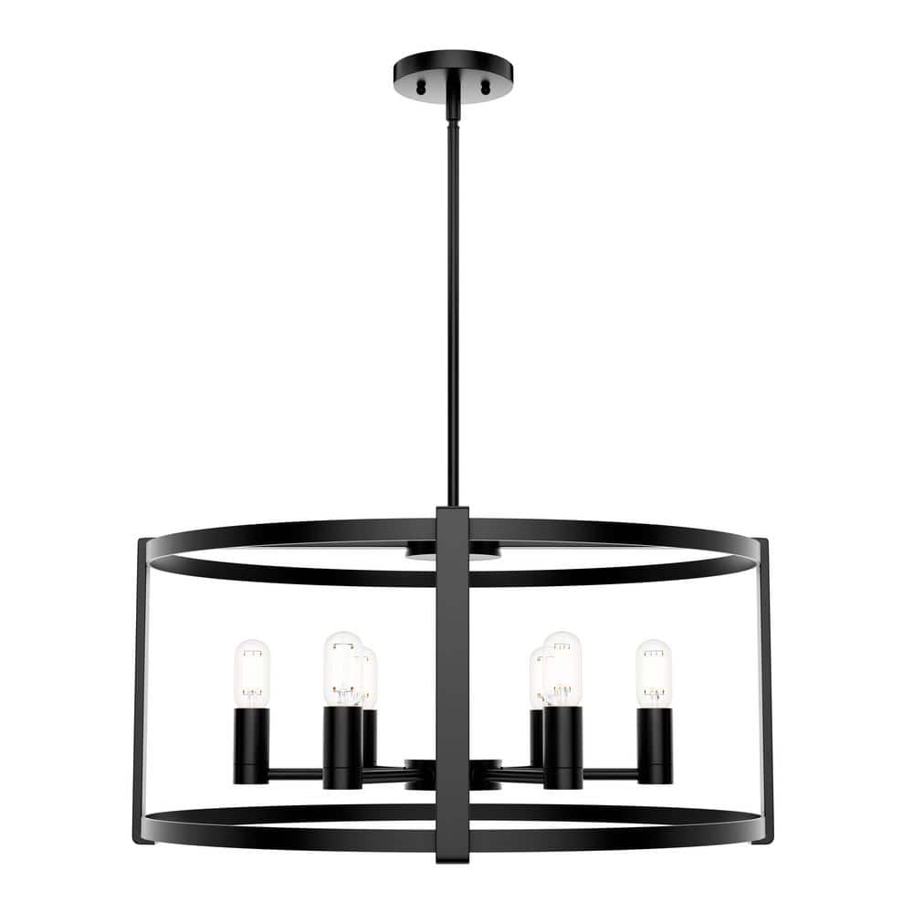 Astwood 26" Matte Black Art Deco Drum Chandelier