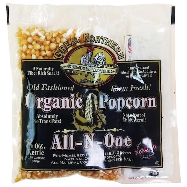GREAT NORTHERN 8 oz. Certified Organic Old Fashioned Popcorn Portion Packs (18-Pack)
