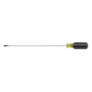 3/16 in. Cabinet-Tip Flat Head Screwdriver with 10 in. Round Shank- Cushion Grip Handle