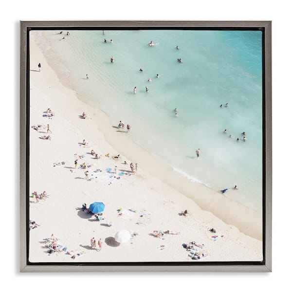 Stupell Industries Summer Weather Beach Day by Danita Delimont Gray Floater Frame Coastal Graphic Art Print 18 in. x 18 in.