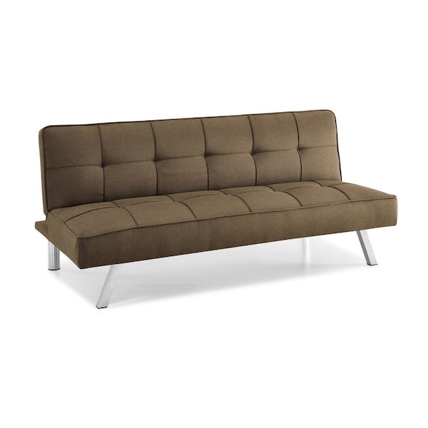 Serta Calgiri 66 in. Armless 3-Seater Sofa in Brown