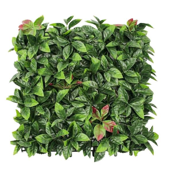 BANSA ROSE 20 in. H x 20 in. W Plastic Artificial Photinia Ivy Hedge Privacy Garden Fence for Home Backyard Garden Indoor, 1-Pieces
