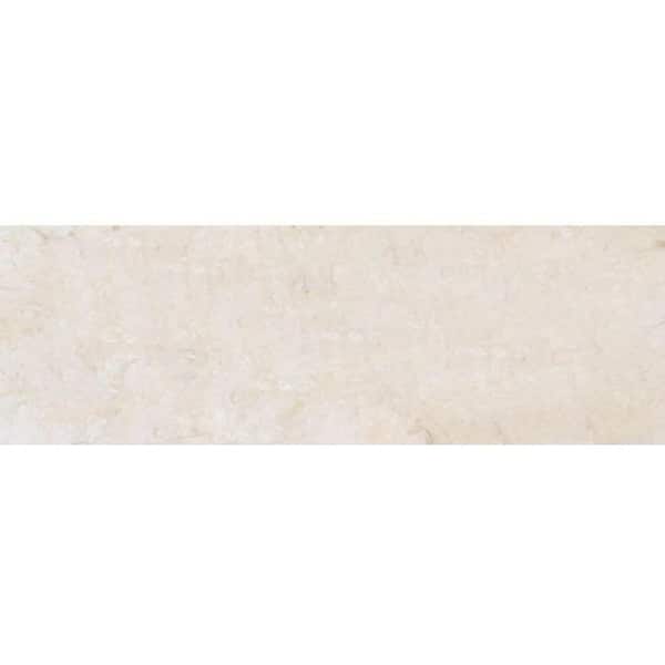 Beige and White 4 in. x 12 in. Honed Marble Subway Wall and Floor Tile (5 sq. ft./Case)