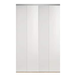 78 in. x 80 in. Smooth Flush White Solid Core MDF Interior Closet Bi-Fold Door with Chrome Trim