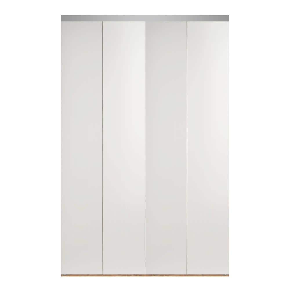 78 in. x 96 in. Smooth Flush White Interior Closet Solid Core MDF Bi-fold Door with Chrome Trim price history on PriceWatchPro
