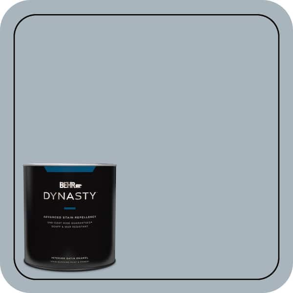 BEHR DYNASTY 1 qt. #MQ5-23 Intercoastal Gray One-Coat Hide Satin Enamel Interior Stain-Blocking Paint and Primer