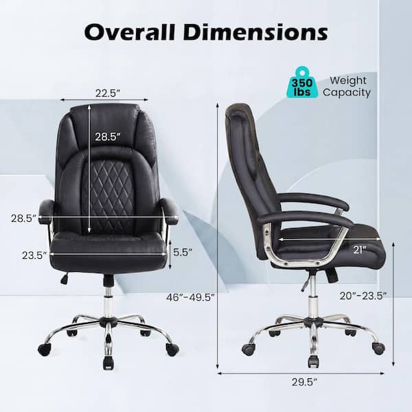 Gymax 500LBS Faux Leather High Back Big and Tall Office Chair