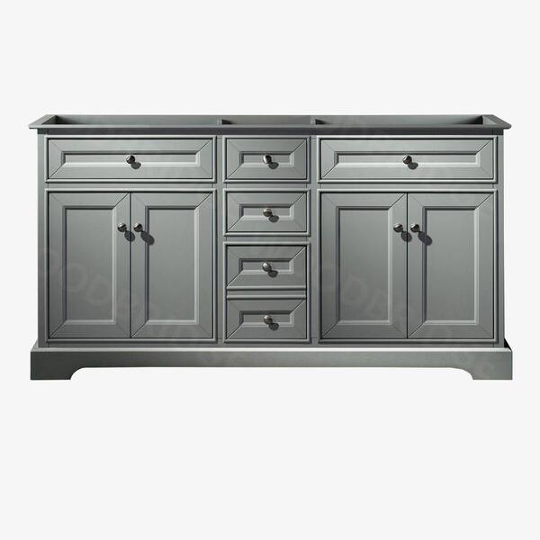 WOODBRIDGE London 61 in.W x 22 in.D x 38 in.H Bathroom Vanity Only without Top in Gray