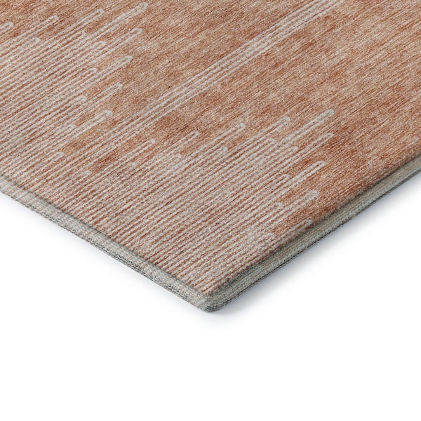 Mayfield Premium Machine Washable Indoor/Outdoor Geometric AMF647 Salmon 2 ft. 6 in. x 3 ft. 10 in. Area Rug