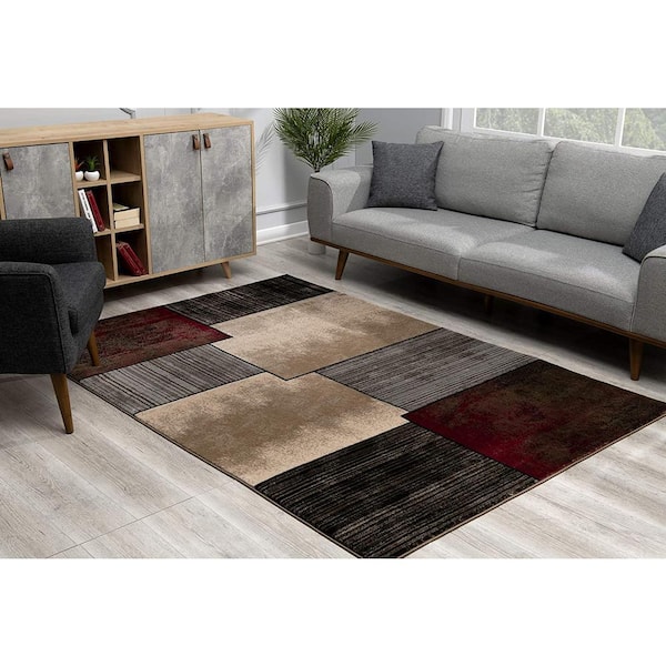 Rug Branch Montage Collection Modern Abstract Doormat Area Rug Entrance  Floor Mat (2x3 feet) - 2'3 x 3', Brown VE1166BR23 - The Home Depot