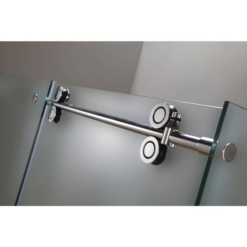 Langham 48" x 75" Frosted Glass Frameless Sliding Shower Enclosure