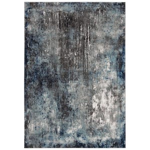 Galaxy Charcoal/Blue 8 ft. x 10 ft. Abstract Area Rug