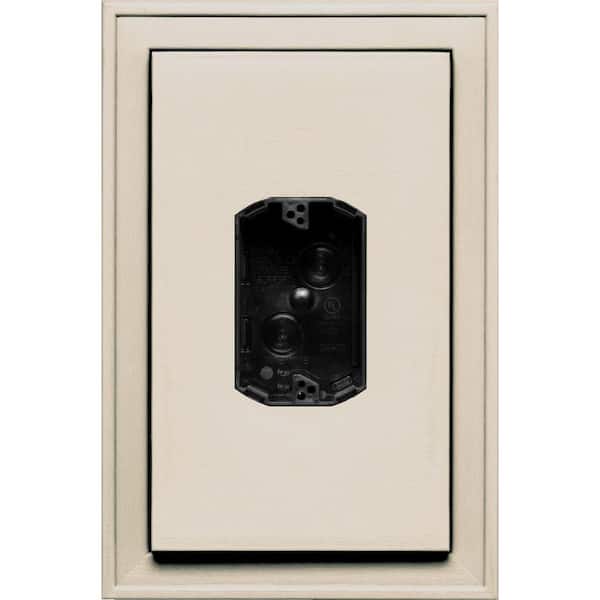 Builders Edge 8.125 in. x 12 in. #048 Almond Jumbo Electrical Mounting Block Centered